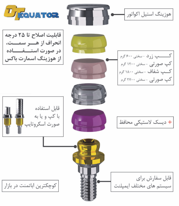 انواع اتچمنت و اباتمنت ایمپلنت برند راین 83 Rhein ایتالیا