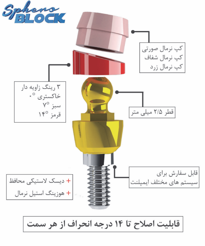 انواع اتچمنت و اباتمنت ایمپلنت برند راین 83 Rhein ایتالیا